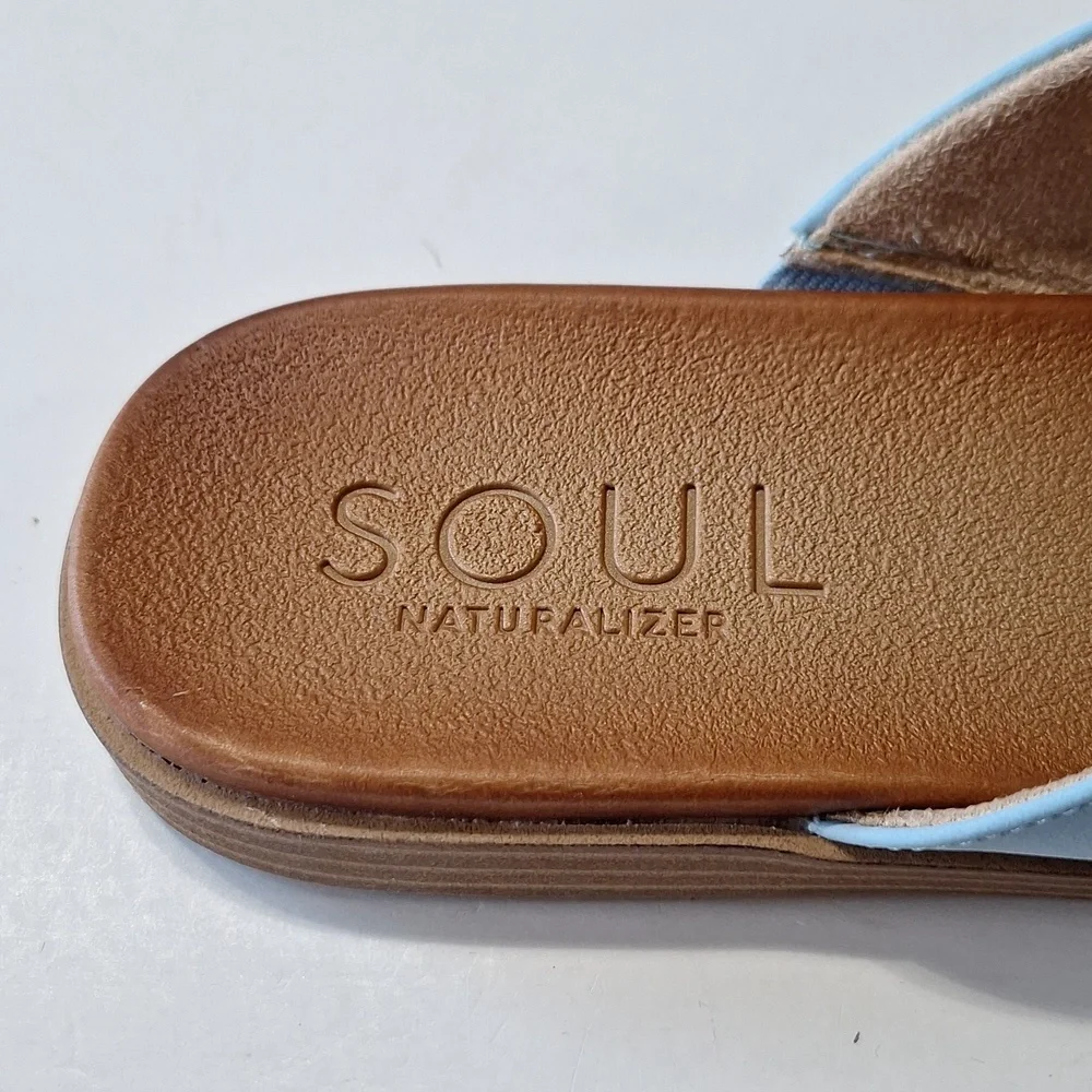 Soul Naturalizer NEW Light Blue Joyful Coquette Flower Comfort Sandals Size 7.5 - Picture 9 of 11